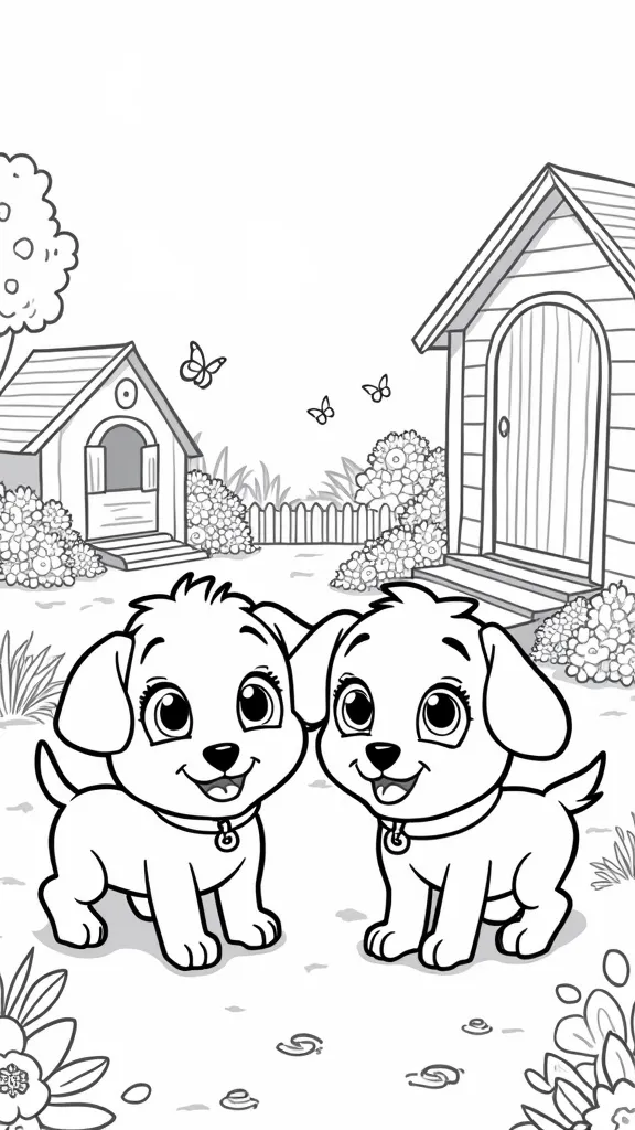 Página para colorear de Puppy Dog Pals